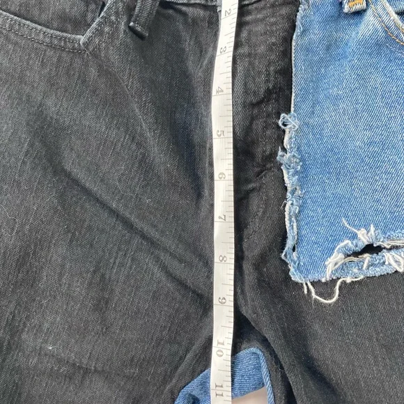 CUSTOM LEVI’s Deconstructed Patchwork Jeans Denim Shorts - Picture 3 of 11